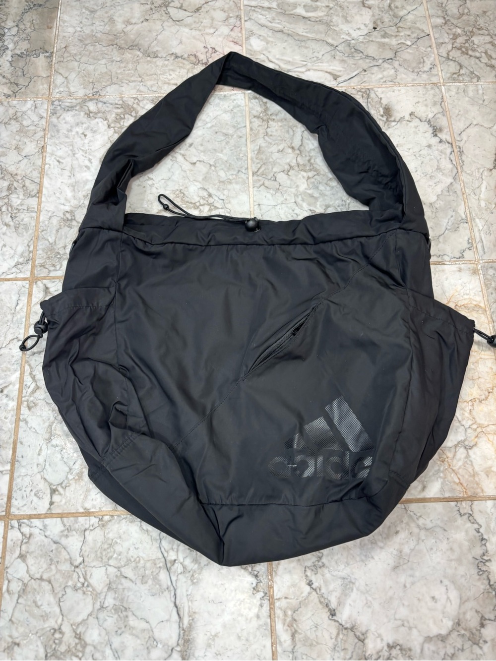 Adidas Crescent Crossbody Bag Black Nylon Water Bottle Holder